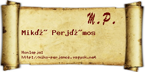 Mikó Perjámos névjegykártya